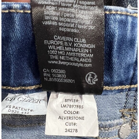 Liverpool Women Size 28 Jeans GiaGlider Crop Pull-On Fray Hem Stretch Alverston - Picture 12 of 14